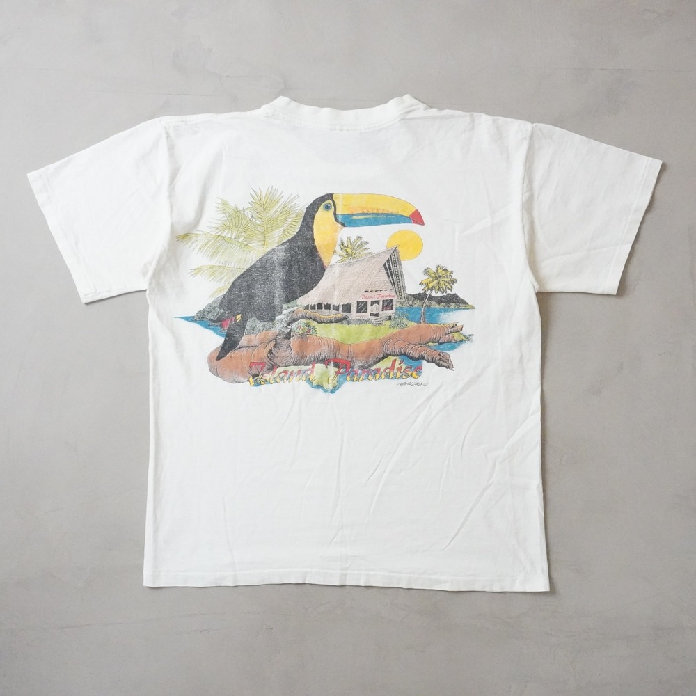 Vintage Sanibel Island Florida Toucan T-Shirt Medium Mens 90s White SingleStitch